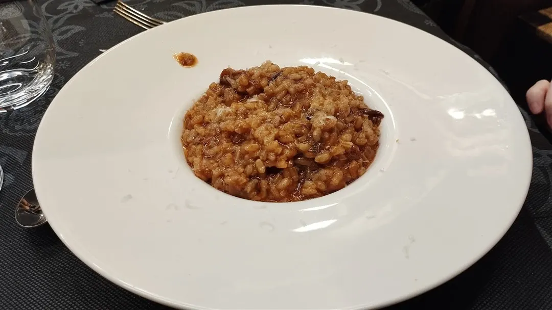 Risotto de champiñones y becada